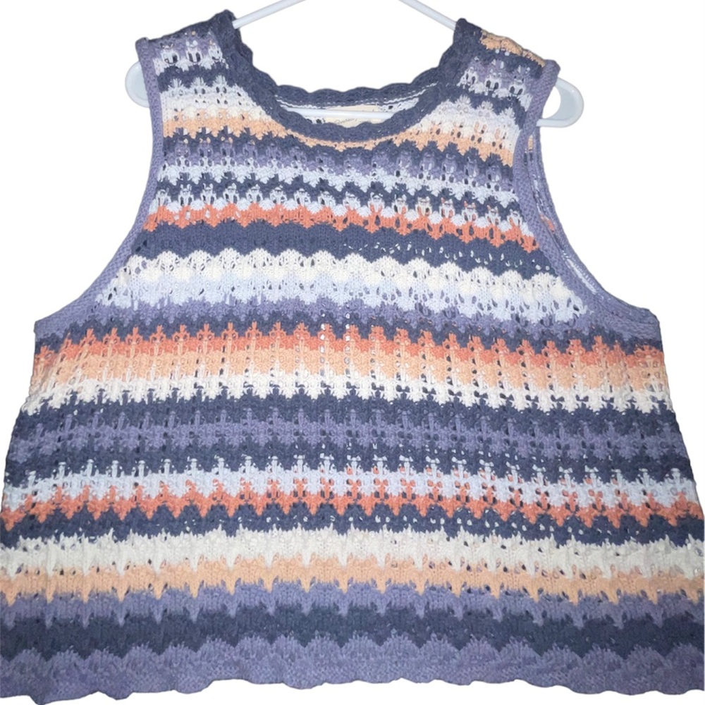 Multi color crochet tank top
